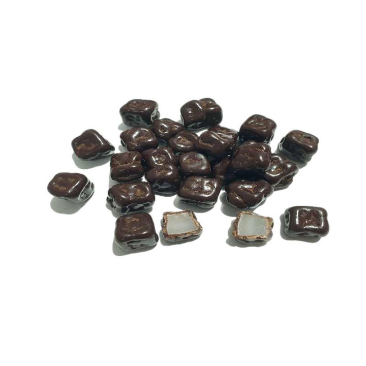 Coco cobert amb xocolata negra