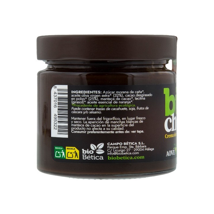 Creme de cacau e laranja, reduzida em açúcares