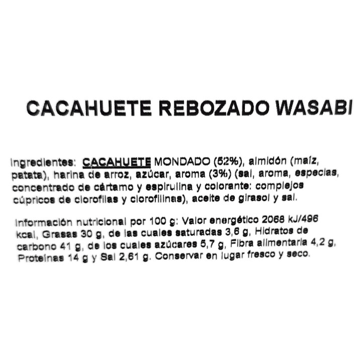 Cacahuetes rebozados Wasabi