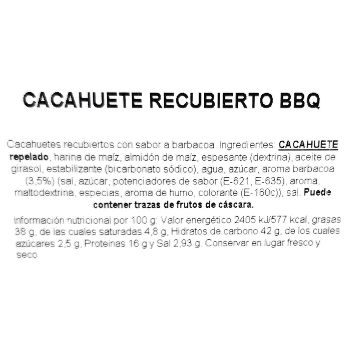 Cacahuetes rebozados BBQ