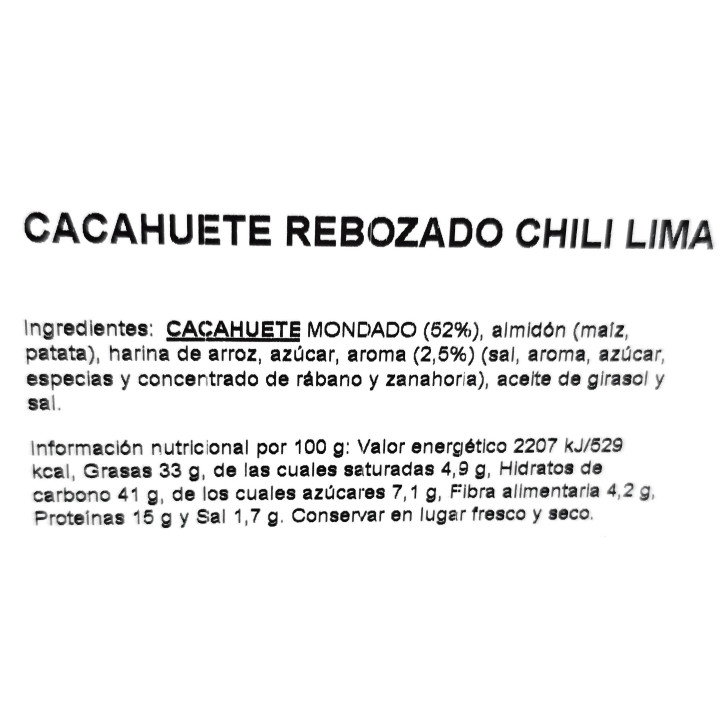 Amendoins cobertos com Chili Lima