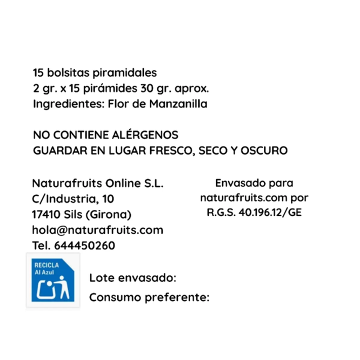 Camamilla en piràmides | Naturafruits