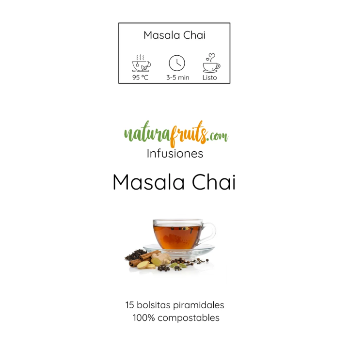 Te Negre Masala Chai en piràmides | Naturafruits