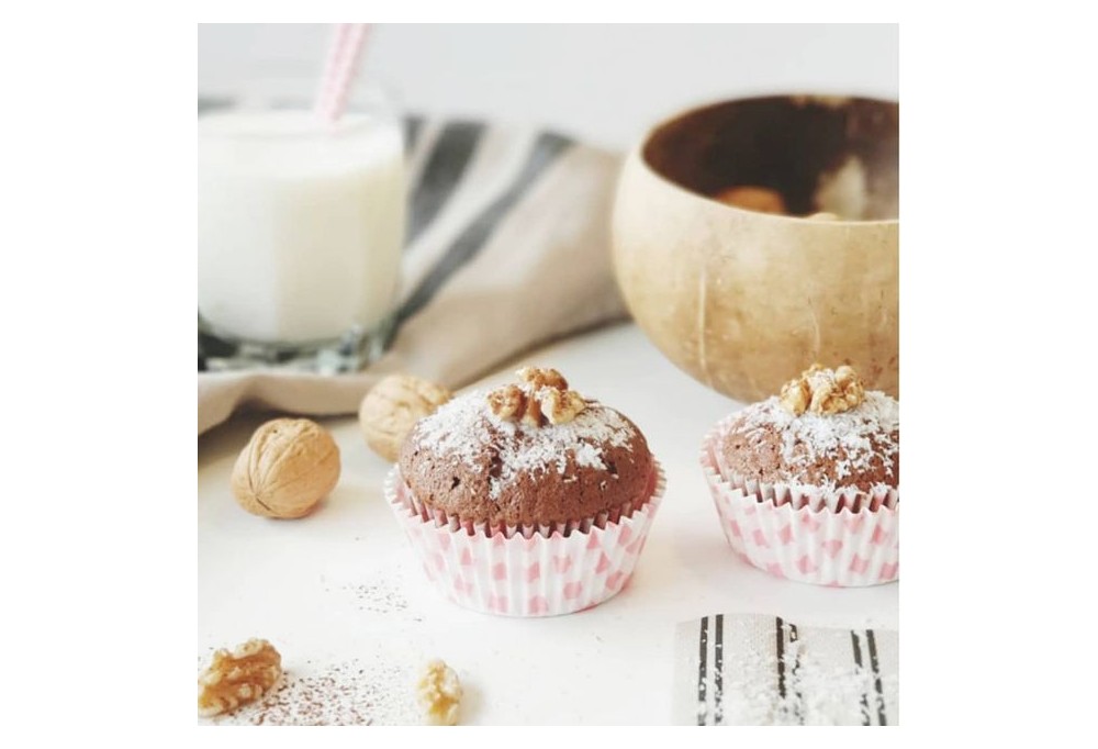 Magdalenas de coco y chocolate
